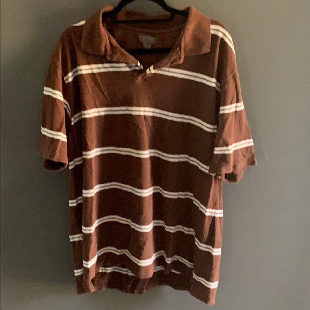 Champs brown and white polo